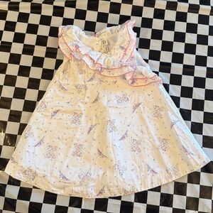 Janie and Jack Floral Dress with Blue and Pink Butterflies